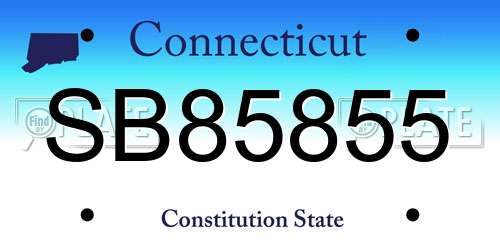 SB85855 Connecticut License Plate
