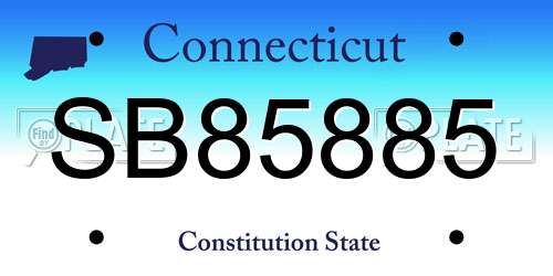 SB85885 Connecticut License Plate