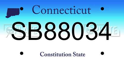 SB88034 Connecticut License Plate