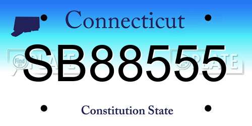 SB88555 Connecticut License Plate