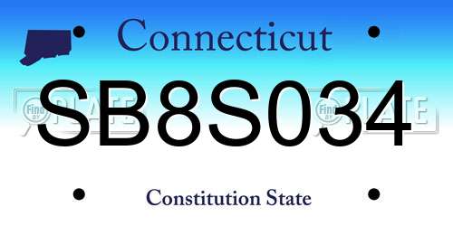 SB8S034 Connecticut License Plate
