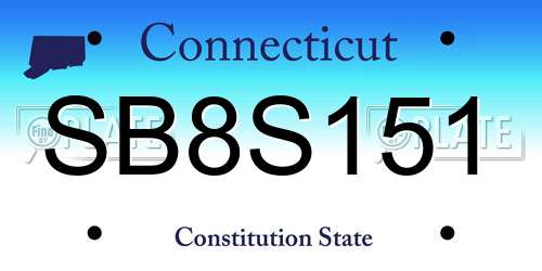 SB8S151 Connecticut License Plate