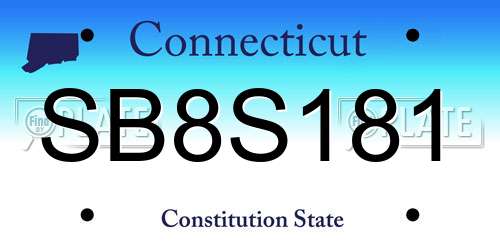 SB8S181 Connecticut License Plate