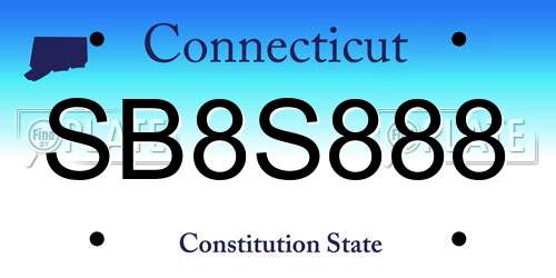 SB8S888 Connecticut License Plate