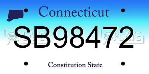SB98472 Connecticut License Plate