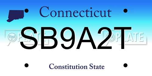 SB9A2T Connecticut License Plate