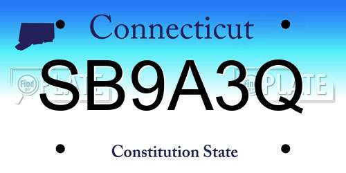 SB9A3Q Connecticut License Plate