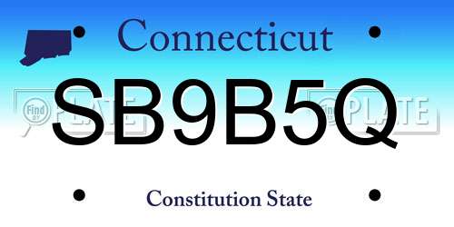 SB9B5Q Connecticut License Plate