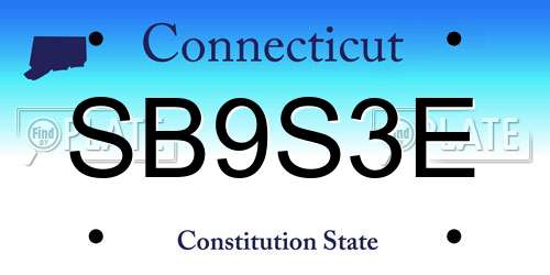 SB9S3E Connecticut License Plate