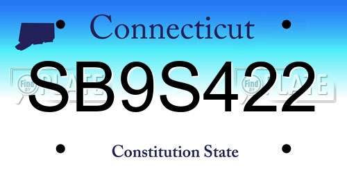 SB9S422 Connecticut License Plate