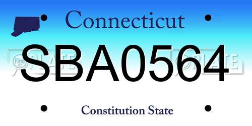 SBA0564 Connecticut License Plate