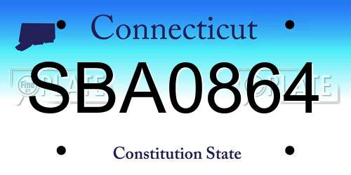 SBA0864 Connecticut License Plate
