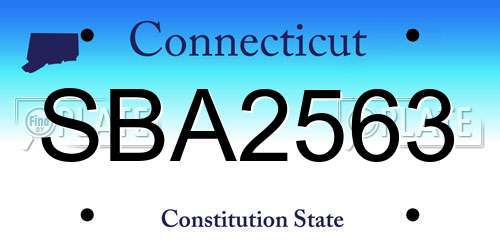 SBA2563 Connecticut License Plate