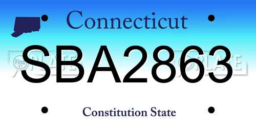 SBA2863 Connecticut License Plate