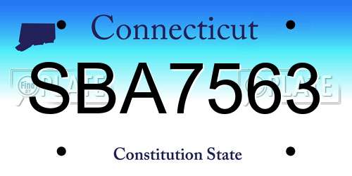 SBA7563 Connecticut License Plate