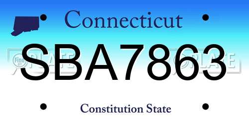 SBA7863 Connecticut License Plate