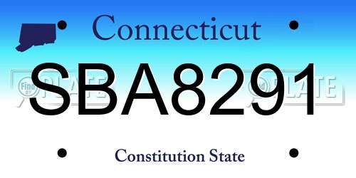 SBA8291 Connecticut License Plate