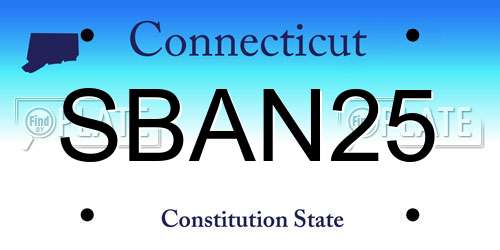 SBAN25 Connecticut License Plate