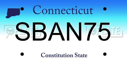 SBAN75 Connecticut License Plate