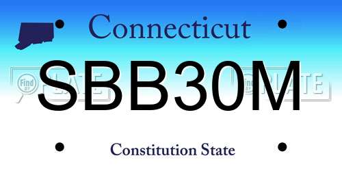 SBB30M Connecticut License Plate