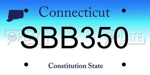 SBB350 Connecticut License Plate