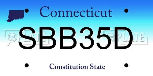 SBB35D Connecticut License Plate