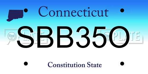 SBB35O Connecticut License Plate