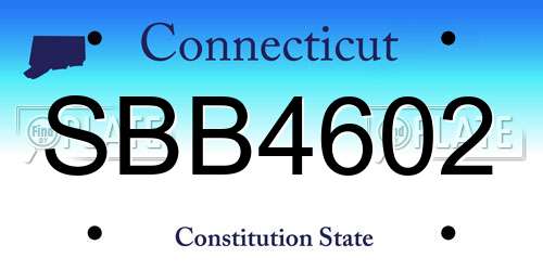 SBB4602 Connecticut License Plate