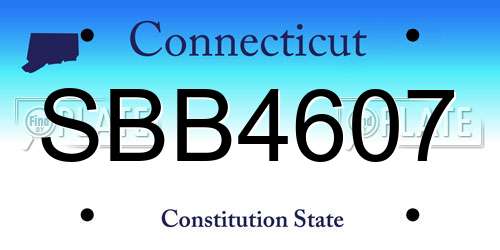 SBB4607 Connecticut License Plate