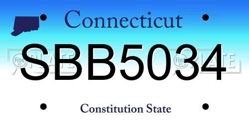 SBB5034 Connecticut License Plate
