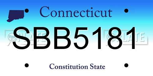 SBB5181 Connecticut License Plate