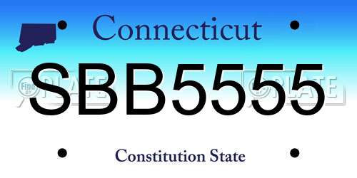 SBB5555 Connecticut License Plate