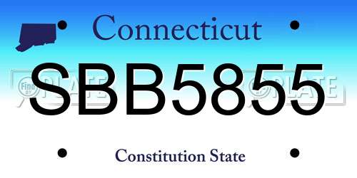 SBB5855 Connecticut License Plate