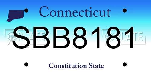 SBB8181 Connecticut License Plate