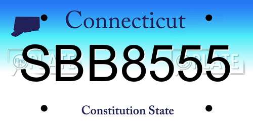 SBB8555 Connecticut License Plate