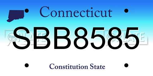 SBB8585 Connecticut License Plate