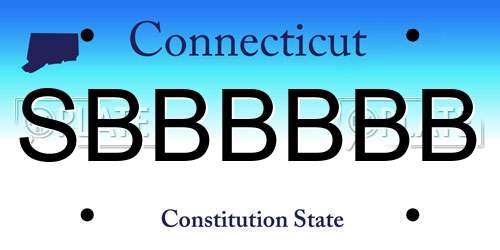 SBBBBBB Connecticut License Plate