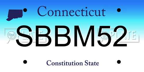 SBBM52 Connecticut License Plate