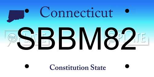 SBBM82 Connecticut License Plate