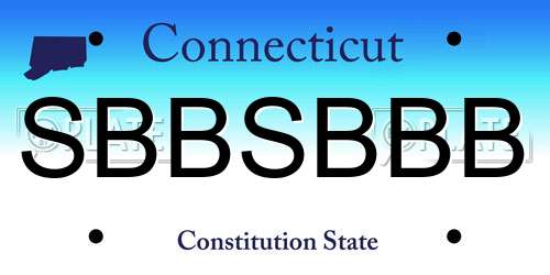 SBBSBBB Connecticut License Plate