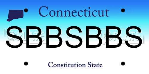 SBBSBBS Connecticut License Plate