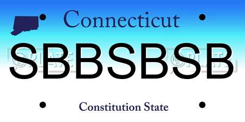SBBSBSB Connecticut License Plate