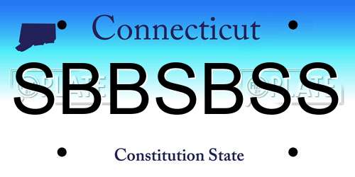 SBBSBSS Connecticut License Plate