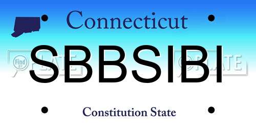 SBBSIBI Connecticut License Plate