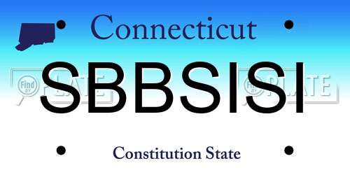 SBBSISI Connecticut License Plate