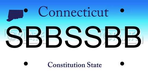 SBBSSBB Connecticut License Plate