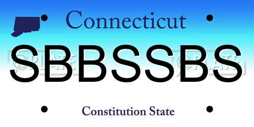SBBSSBS Connecticut License Plate