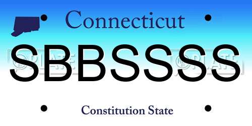 SBBSSSS Connecticut License Plate