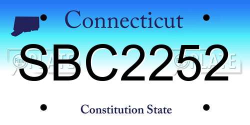 SBC2252 Connecticut License Plate