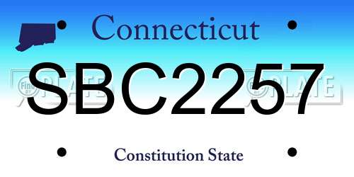 SBC2257 Connecticut License Plate